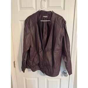 Roz and Ali Faux Leather Burgundy/ Plum Jacket Sz: 2X